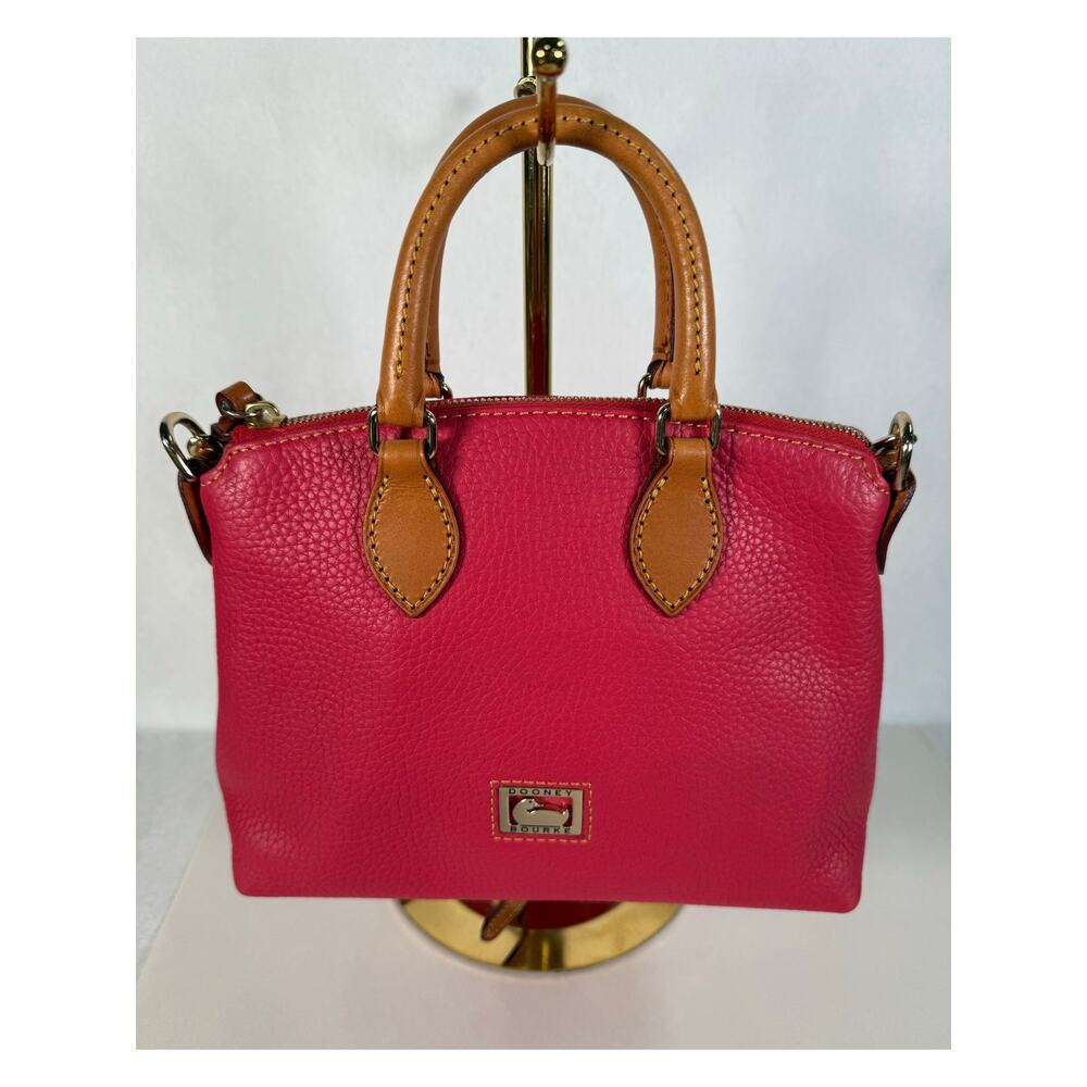 Dooney & Bourke Pebble Grain Geena Satchel Hot Pink Leather Handbag Purse $348